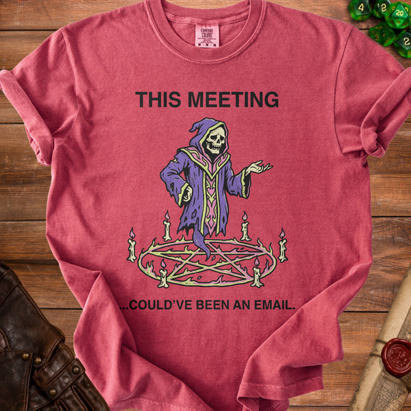Meeting Email T-Shirt in Crimson