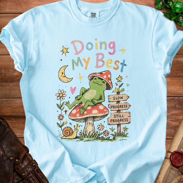 Slow Progress T-Shirt in Chambray