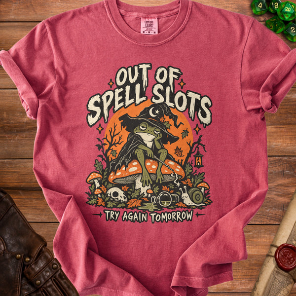 Spell Slots T-Shirt in Crimson