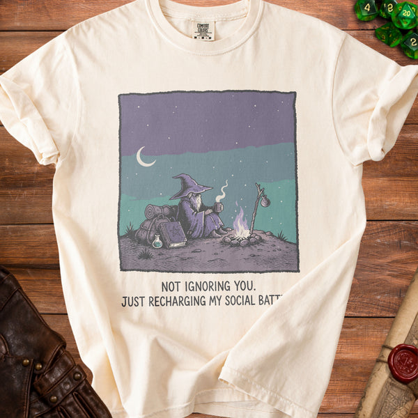 Social Battery T-Shirt in Ivory
