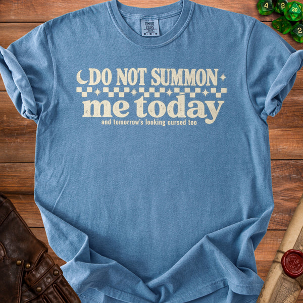 Celestial Do Not Summon T-Shirt in Blue Jean