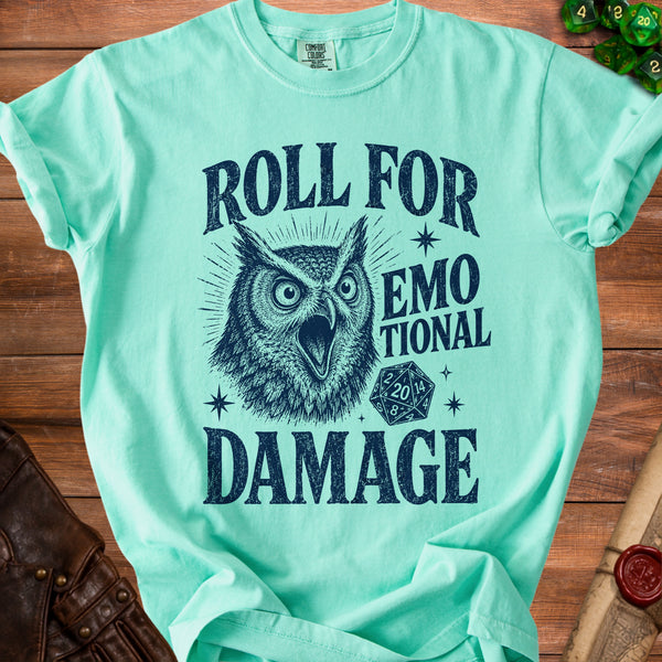 Emotional Damage Dice Hit Different T-Shirt in Island Reef