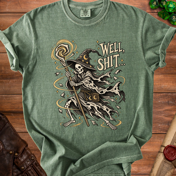 Skeleton Wizard T-Shirt in Moss