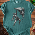 Knight hanging from crumbling rock with text "Hanging In There (Barely)"