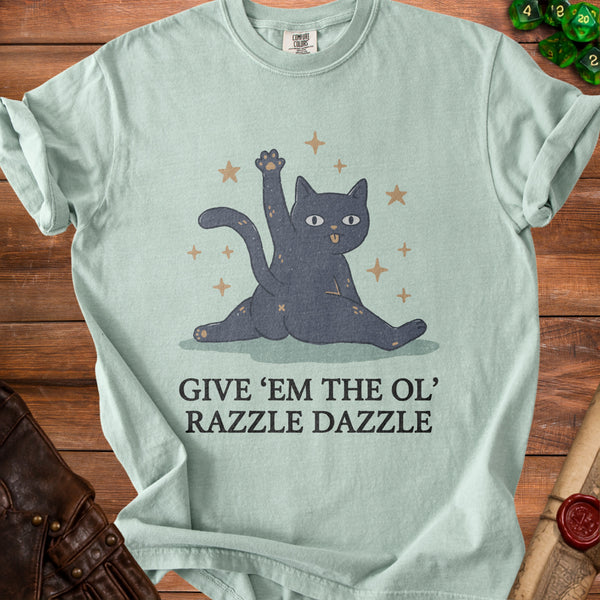 Razzle Dazzle Cat T-Shirt in Bay