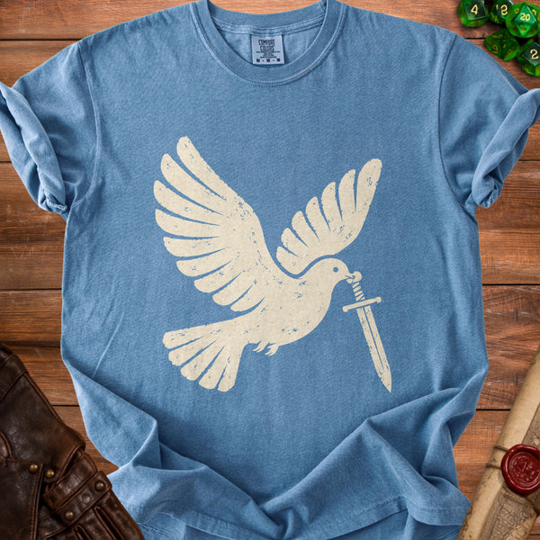 Dagger Dove T-Shirt in Blue Jean