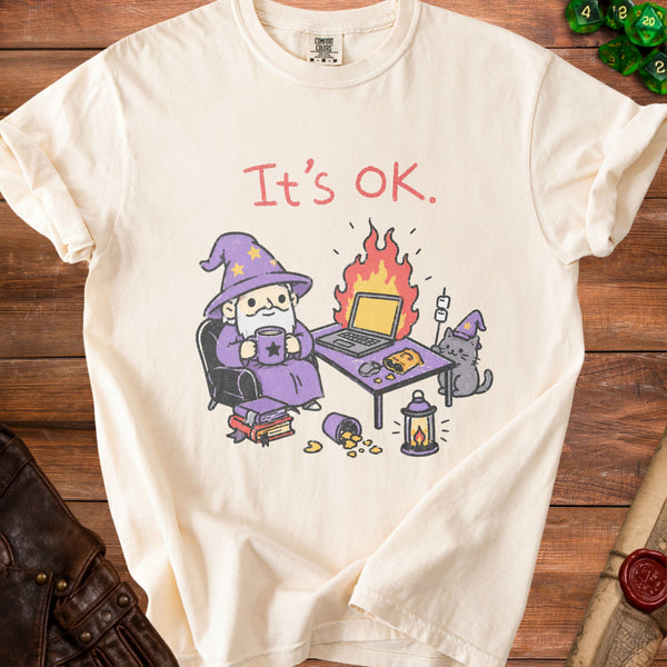 It's OK. Wizard T-Shirt in Ivory