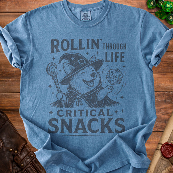 Corgi Wizard T-Shirt in Blue Jean