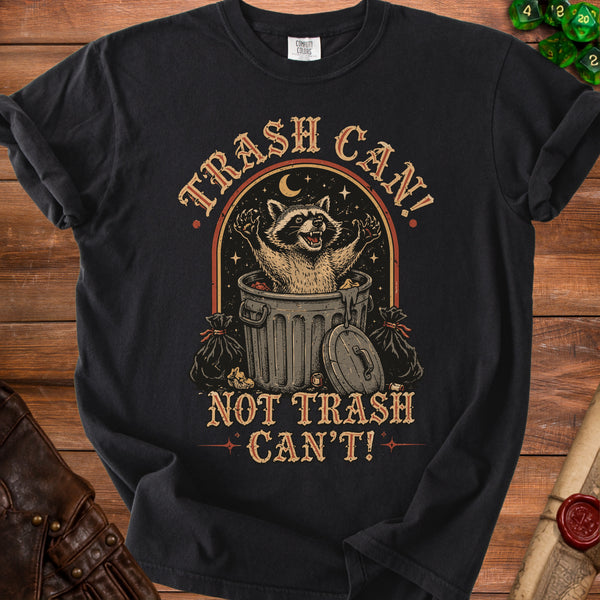 Trash Can Defiant Raccoon Spirit T-Shirt in Black