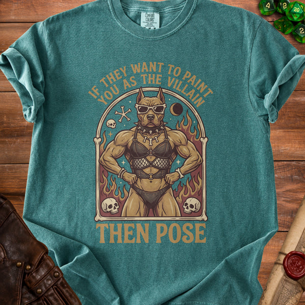 Villain Pose T-shirt in Blue Spruce