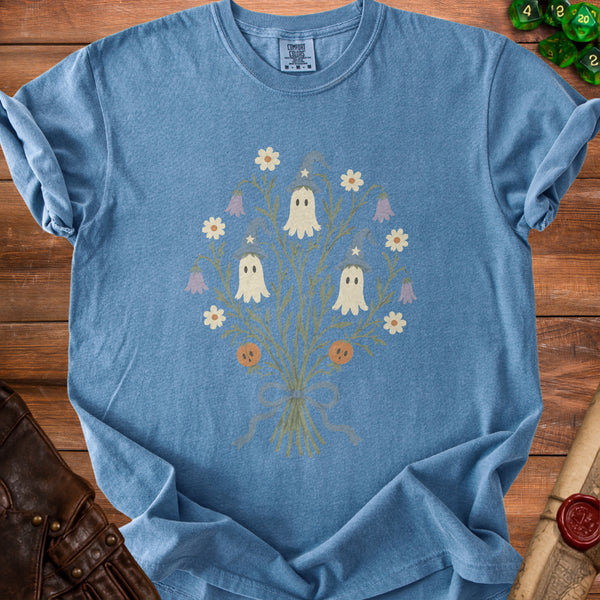 Ghost Bouquet T-shirt in Blue Jean