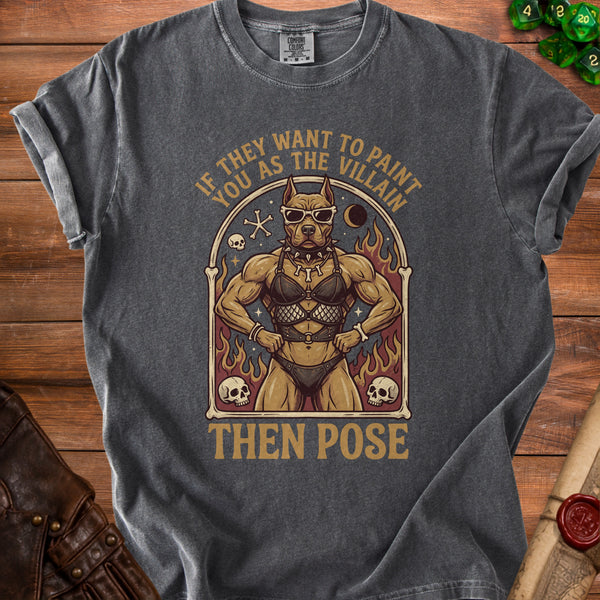 Villain Pose T-shirt in Pepper