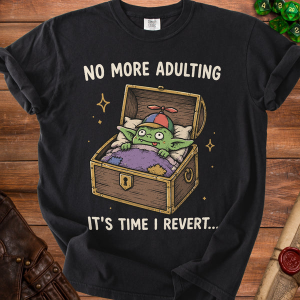 No More Adulting T-Shirt in Black