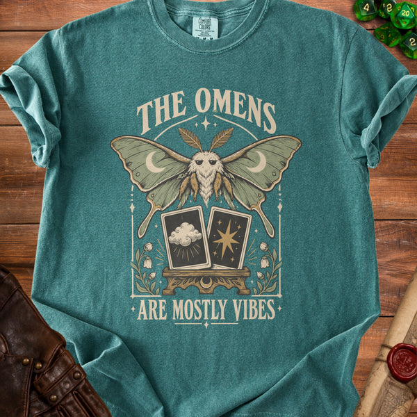 Omens Vibes T-Shirt in Blue Spruce