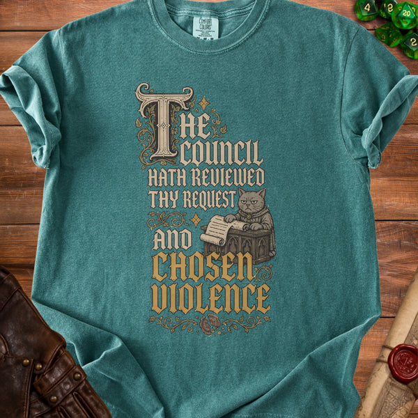 Council Cat T-shirt in Blue Spruce