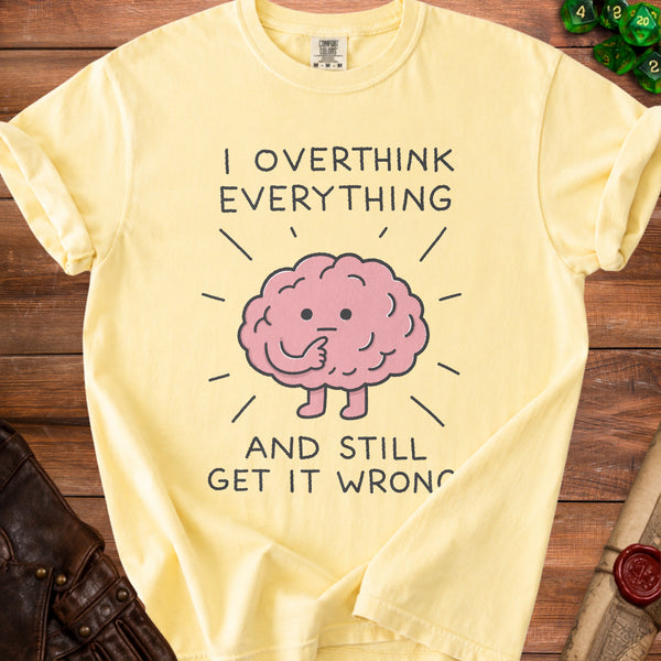 Overthinking Brain T-Shirt in Butter