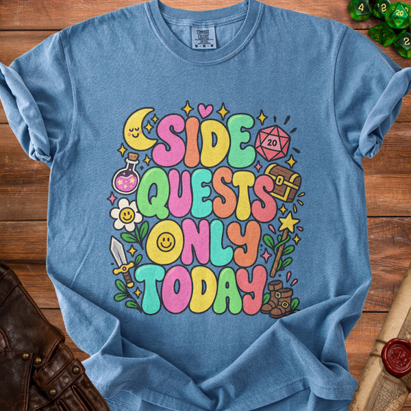 Side Quests T-Shirt in Blue Jean