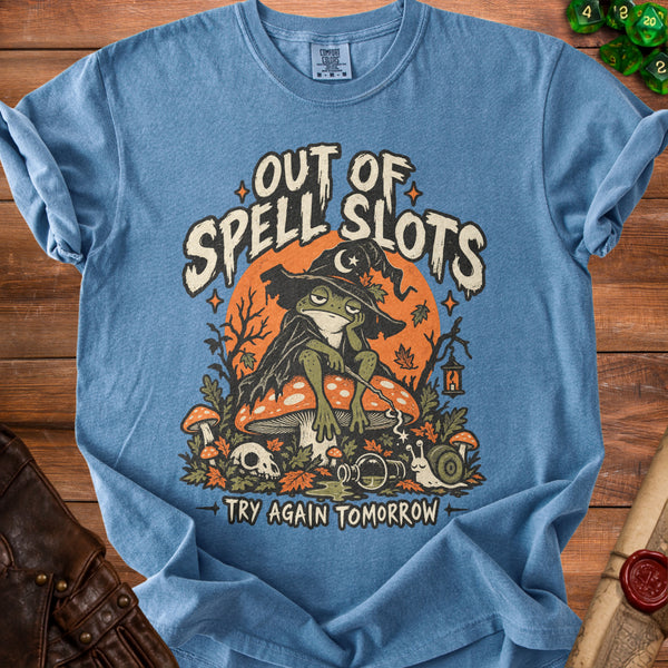 Spell Slots T-Shirt in Blue Jean