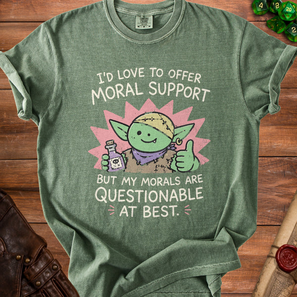 Moral Support T-Shirt in Moss