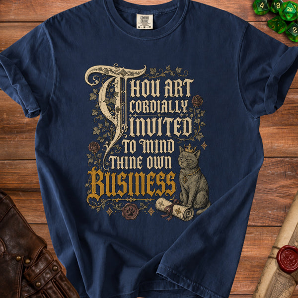Cat's Business T-shirt in True Navy