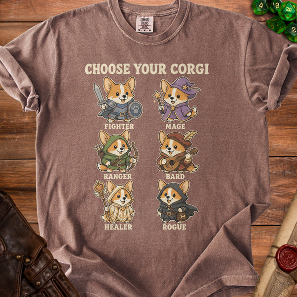 RPG Corgi T-Shirt in Espresso