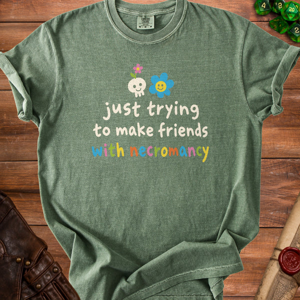 Necromancy Friends T-Shirt in Moss