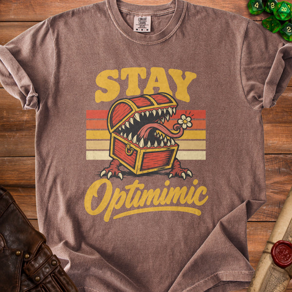 Stay Optimimic T-Shirt in Espresso