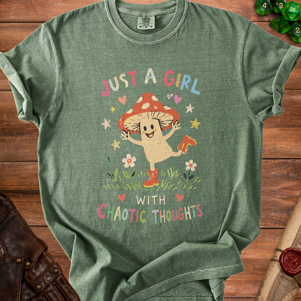 Chaotic Mushroom T-shirt in Moss