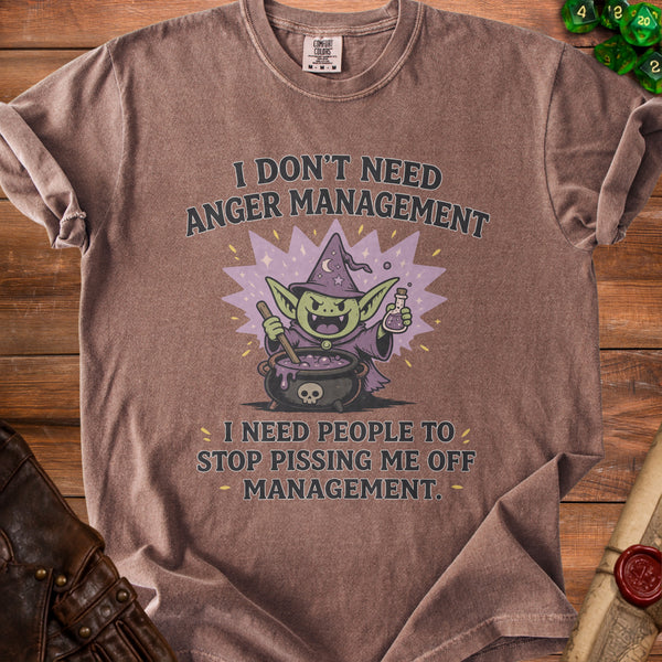 Grumpy Goblin No Anger Management T-Shirt in Espresso
