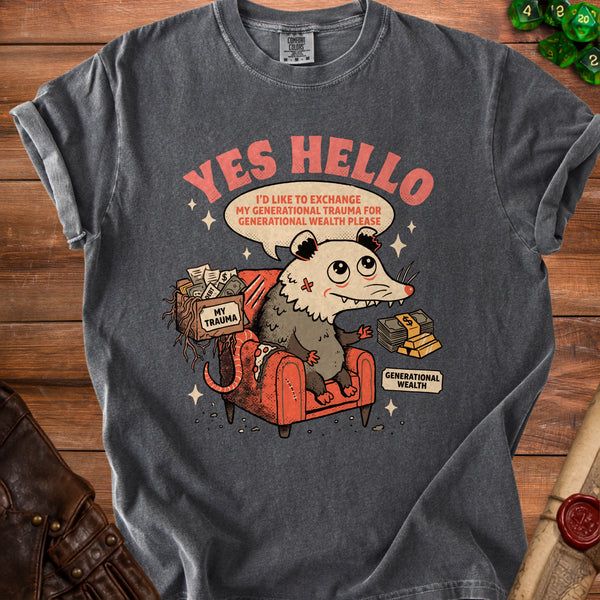 Yes Hello Trauma T-Shirt in Pepper