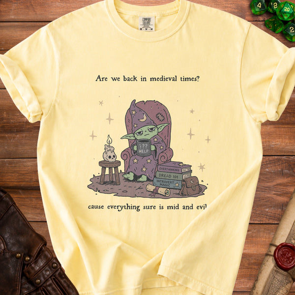 Mid & Evil Wizard T-Shirt in Butter