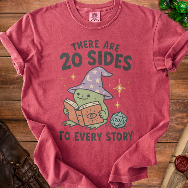 20 Sides Story T-Shirt in Crimson