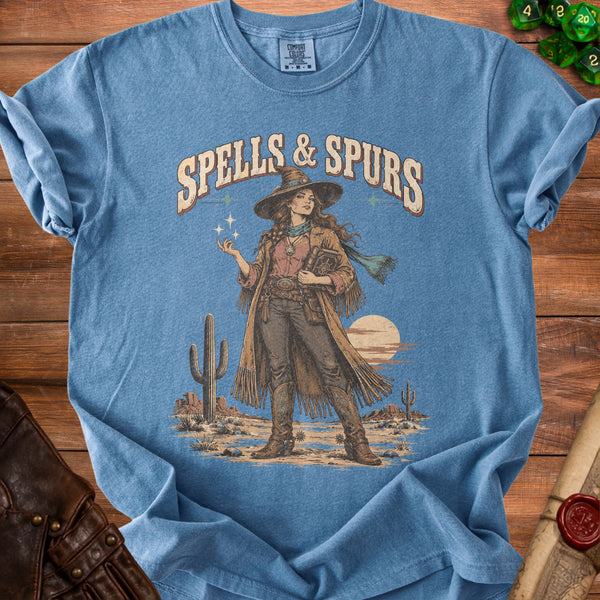 Spells Spurs T-Shirt in Blue Jean