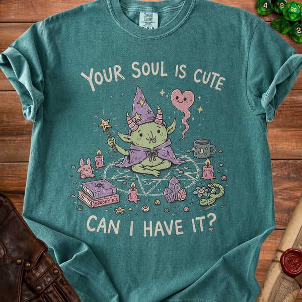 Cute Soul Wizard T-Shirt in Blue Spruce
