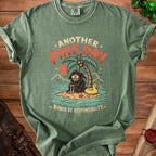 Grim reaper sits on an island with a palm tree and rubber duck, text says "Another Fine Day Ruined by Responsibility".