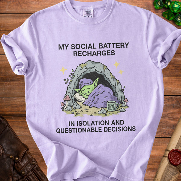 Social Battery Recharge Uniform T-Shirt in Orchid