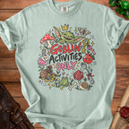 Light green t-shirt with "Goblin Activities Only" text and cartoon goblin illustrations.