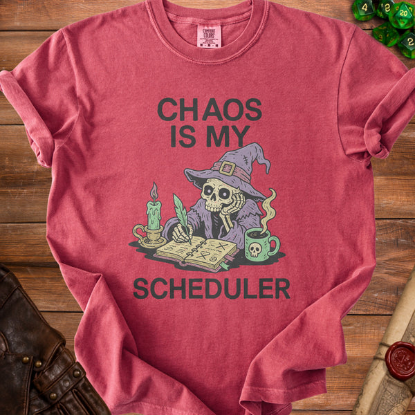Chaos Scheduler T-Shirt in Crimson