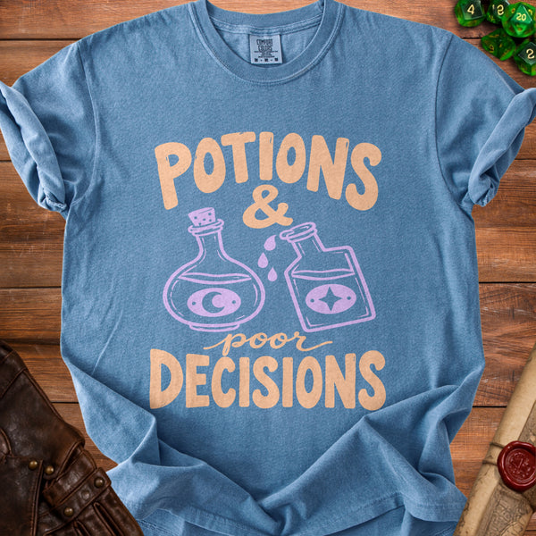 Potions Decisions T-Shirt in Blue Jean
