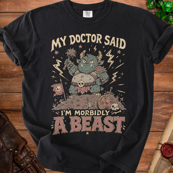 Morbidly Beast Knowing Smirk T-Shirt in Black