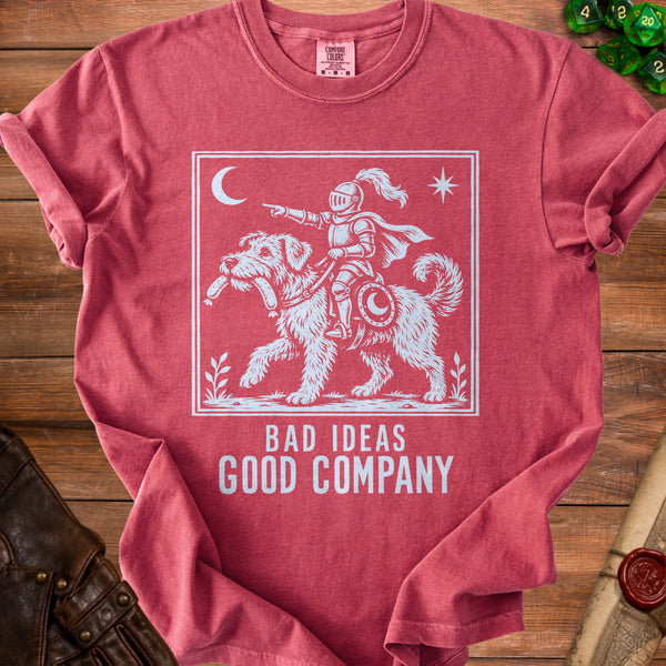 Bad Ideas Knight T-Shirt in Crimson