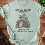 Light blue t-shirt with a goblin wizard writing "things to do: eat, nap, avoid people".