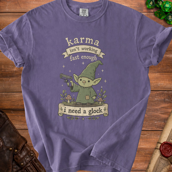 Gnome Justice T-shirt in Grape