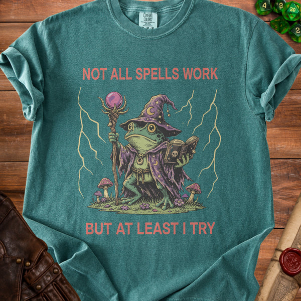 Trying Wizard T-Shirt in Blue Spruce