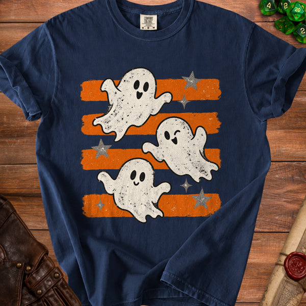 Retro Ghosts T-Shirt in True Navy