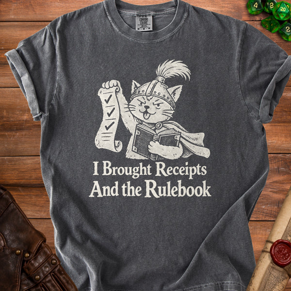 Receipts Rulebook T-Shirt in Pepper
