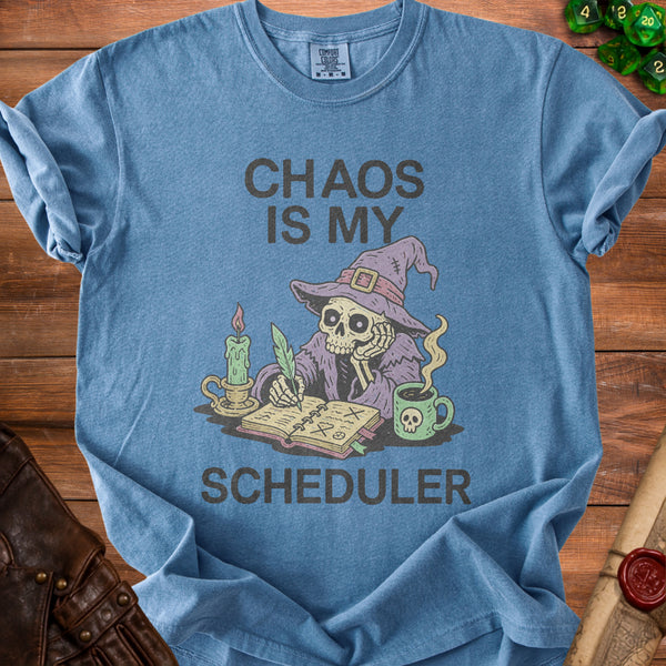 Chaos Scheduler T-Shirt in Blue Jean