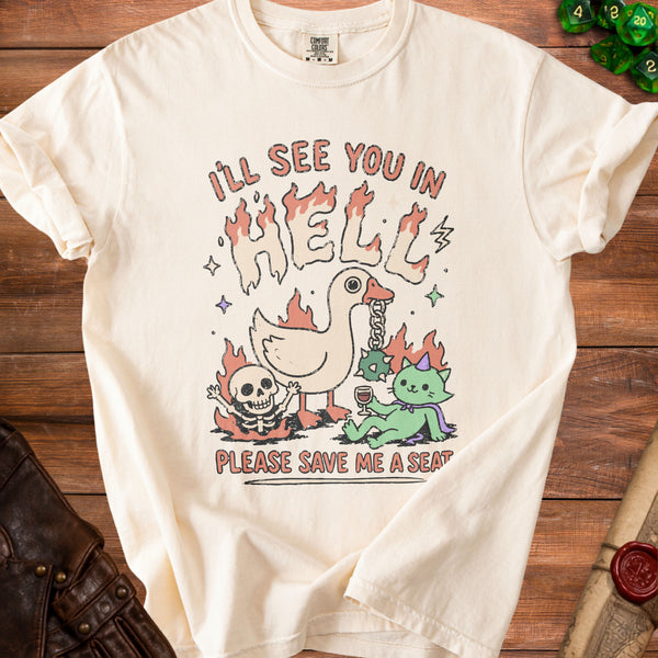 See You In Hell T-Shirt in Ivory
