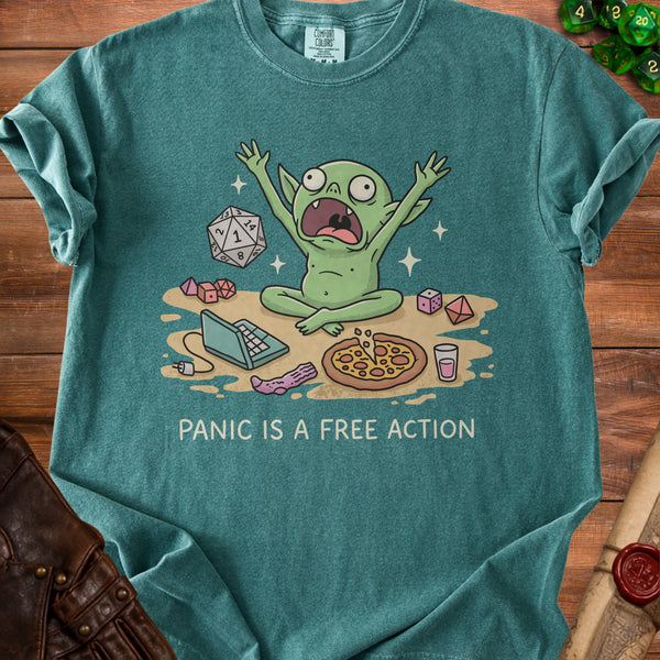 Panic Goblin T-shirt in Blue Spruce
