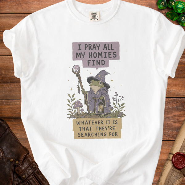 Frog Wizard Positive Vibes T-Shirt in White